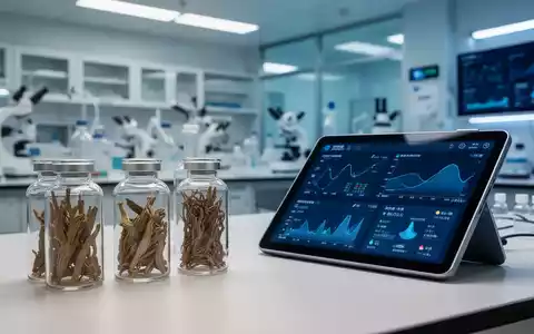 Modernes medizinisches Labor mit traditionellen Kräuterextrakten und digitalen Analysedaten auf einem Tablet. - Foto: über boerse-global.de