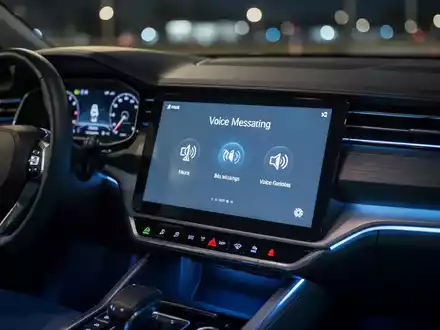 Moderne Auto-Armaturenbrettanzeige mit Freisprech-Nachrichtenfunktion für sichereres Fahren. - Foto: über boerse-global.de