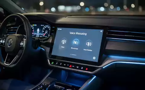 Moderne Auto-Armaturenbrettanzeige mit Freisprech-Nachrichtenfunktion für sichereres Fahren. - Foto: über boerse-global.de