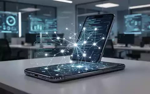Modernes Smartphone mit digitaler Datenmigrations-Oberfläche und leuchtenden Verbindungslinien. - Foto: über boerse-global.de