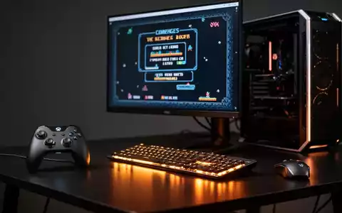 Hochwertiger Gaming-PC mit Controller auf dem Schreibtisch, der die Erweiterung von Xbox-Retro-Spielen auf Windows zeigt. - Foto: über boerse-global.de