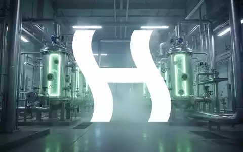 Industrielle Wasserstoff-Elektrolyseanlage in einer modernen, atmosphärisch beleuchteten Produktionshalle. - Foto: über boerse-global.de