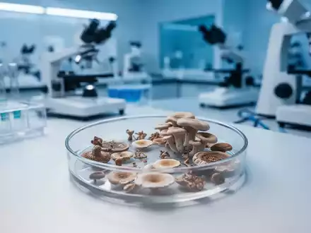 Laborumgebung mit einer Petrischale und medizinischen Pilzextrakten für die onkologische Forschung. - Foto: über boerse-global.de