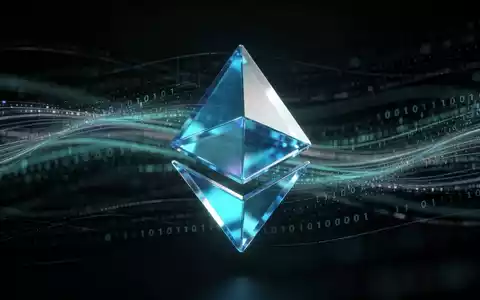 Leuchtendes Ethereum-Logo inmitten eines abstrakten digitalen Datennetzwerks auf dunklem Hintergrund. - Foto: über boerse-global.de
