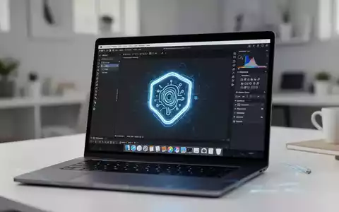 Ein Laptop-Bildschirm zeigt die Oberfläche einer Fotobearbeitungs-App mit integriertem KI-Assistenten-Symbol. - Foto: über boerse-global.de