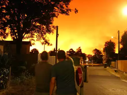 Der massive Waldbrand trifft die Region mitten in der Hochsaison. - Foto: Romain Perrocheau/AFP/dpa