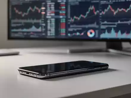 Modernes Smartphone auf einem Schreibtisch mit unscharfen Finanzgrafiken im Hintergrund als Symbol für strategischen Kauf. - Foto: über boerse-global.de