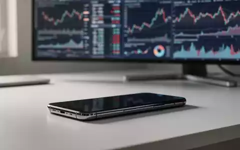 Modernes Smartphone auf einem Schreibtisch mit unscharfen Finanzgrafiken im Hintergrund als Symbol für strategischen Kauf. - Foto: über boerse-global.de
