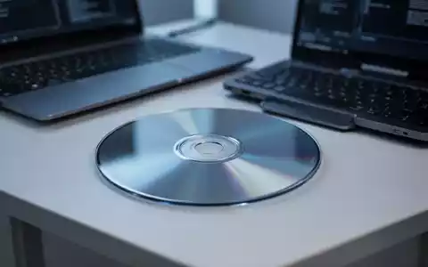 Nahaufnahme einer optischen Disc auf einem Schreibtisch neben einem Laptop, die moderne Brennsoftware repräsentiert. - Foto: über boerse-global.de