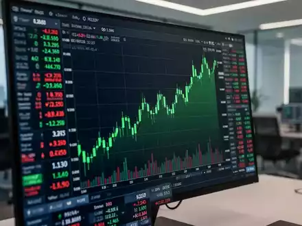 Digitale Kursanzeigen und Aktiencharts auf einem modernen Handelsbildschirm. - Foto: über boerse-global.de