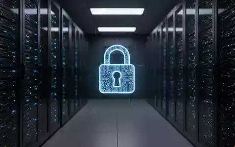 Leuchtendes digitales Vorhängeschloss in einem Serverraum, das die sichere Verwaltung inaktiver Online-Konten darstellt. - Foto: über boerse-global.de