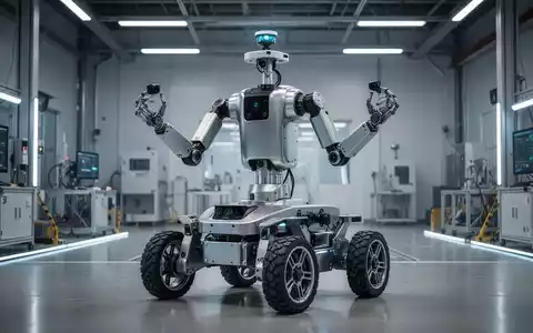 Hochentwickelter Rad-Bein-Hybridroboter mit humanoiden Armen für Industrie- und Rettungseinsätze. - Foto: über boerse-global.de
