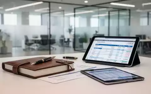 Ein Schreibtisch mit einem Finanzbericht, einem Füllfederhalter und einem Tablet in einem modernen Büro. - Foto: über boerse-global.de