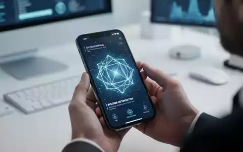 Nahaufnahme eines Smartphone-Bildschirms mit abstrakten Datenvisualisierungen zur Softwaredarstellung. - Foto: über boerse-global.de