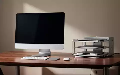 Moderner Desktop-Computer und kompakte Workstation auf einem sauberen Schreibtisch, die Apples kommende Hardware-Roadmap repräsentieren. - Foto: über boerse-global.de