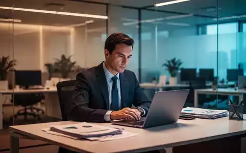 Eine konzentrierte Person in einem modernen Büroumfeld bei der Arbeit an einem Laptop. - Foto: über boerse-global.de