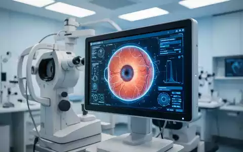 Hochmoderne Netzhautkamera in einer medizinischen Praxis mit digitaler Bildschirmanzeige einer Netzhautanalyse. - Foto: über boerse-global.de