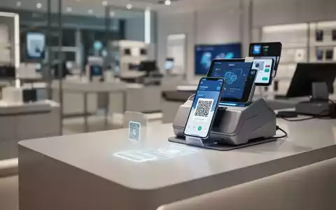Ein Kunde scannt mit einem Smartphone einen QR-Code an einem modernen Kassen-Terminal für integrierte Zahlungen. - Foto: über boerse-global.de
