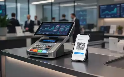 Modernes Kassensystem mit digitaler Belegübertragung auf ein Smartphone in einer Geschäftsumgebung. - Foto: über boerse-global.de