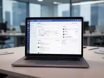 Moderner Laptop-Bildschirm mit professionellem E-Mail-Client auf einem sauberen Schreibtisch. - Foto: über boerse-global.de