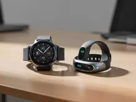 Moderne Smartwatch und ein Fitness-Tracker liegen auf einem Schreibtisch als Symbol für digitale Gesundheitsanalyse. - Foto: über boerse-global.de