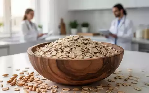Eine rustikale Holzschale mit Hafer und Gerste vor einem unscharfen Hintergrund einer ErnĂ€hrungsberatung. - Foto: ĂŒber boerse-global.de