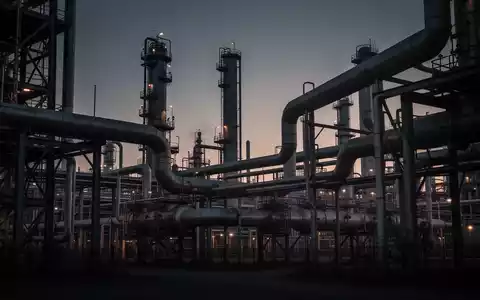 Industrielle Ölraffinerie bei Dämmerung mit Fokus auf Pipelines und Stahlstrukturen. - Foto: über boerse-global.de