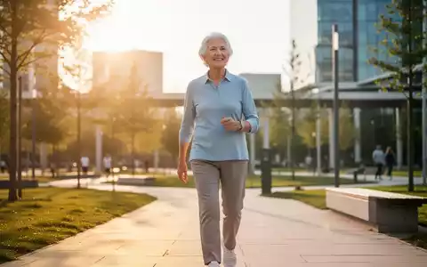 Eine vital wirkende, ältere Person bei einem Spaziergang im Park als Symbol für einen gesunden Lebensstil im Alter. - Foto: über boerse-global.de