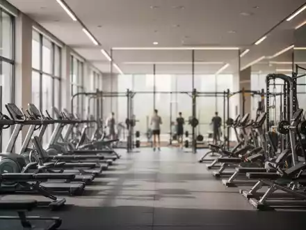 Modernes, lichtdurchflutetes Fitnessstudio mit hochwertigen TrainingsgerĂ€ten in einer professionellen Trainingsumgebung. - Foto: ĂŒber boerse-global.de