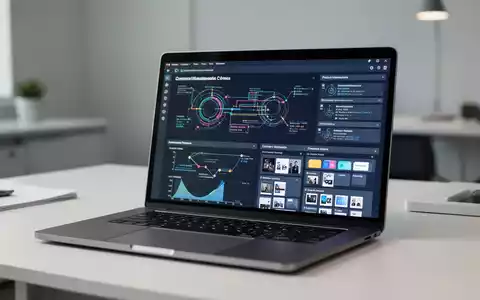 Laptop-Bildschirm mit Software zur Verwaltung digitaler Assets, organisierten Metadaten und Inhaltsvorlagen. - Foto: über boerse-global.de