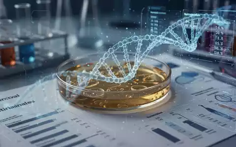 Digitale Visualisierung einer DNA-Struktur über medizinischen Datenblättern in einem modernen Labor. - Foto: über boerse-global.de