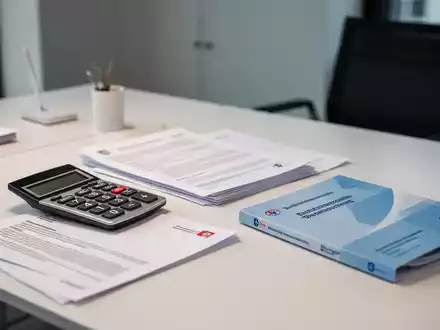 Schreibtisch mit Dokumenten und Taschenrechner als Symbolik für die Reform der Rentenversicherungspflicht bei Minijobs. - Foto: über boerse-global.de