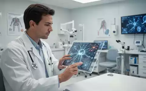 Ein Arzt betrachtet komplexe neurologische Daten auf einem Tablet in einem modernen medizinischen Umfeld. - Foto: über boerse-global.de