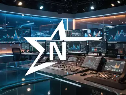 Modernes Medien-Studio mit professioneller Broadcast-Technik und atmosphärischer Beleuchtung. - Foto: über boerse-global.de