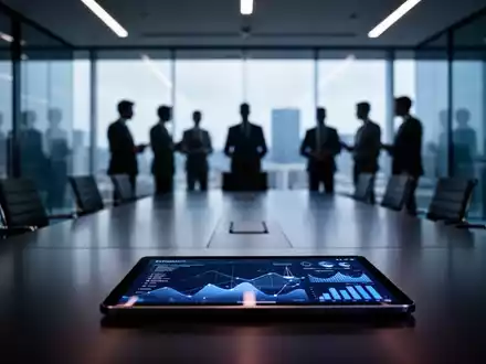 Abstrakte Darstellung einer modernen Büroumgebung mit digitalem Tablet, das juristische Daten symbolisiert. - Foto: über boerse-global.de