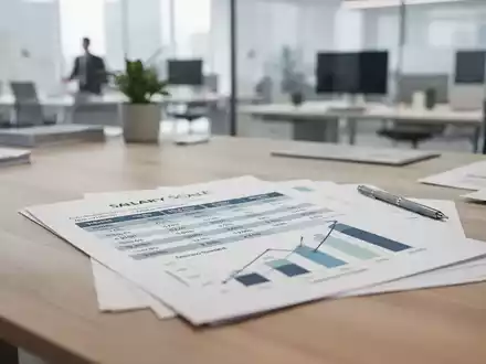 Ein moderner Büroarbeitsplatz mit Dokumenten zur Gehaltstransparenz und Wirtschaftsdiagrammen auf einem Schreibtisch. - Foto: über boerse-global.de