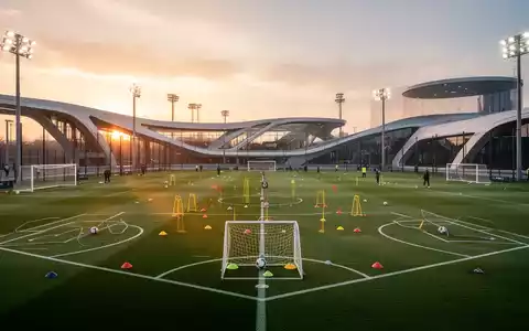 Modernes Fußball-Trainingsgelände mit hybriden Rasenplätzen und architektonisch anspruchsvollen Funktionsgebäuden. - Foto: über boerse-global.de