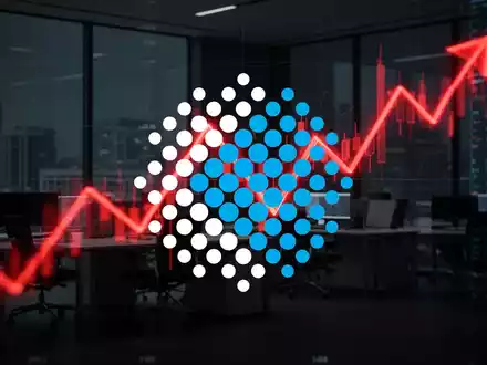 Abstrakte Darstellung eines fallenden Aktienkurses durch rote Lichtspuren vor einem dunklen, professionellen Hintergrund. - Foto: über boerse-global.de
