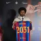 Karim Adeyemi wird beim FC Barcelona vorgestellt.  - Bild: Gerard Franco/DAX via ZUMA Press Wire/dpa