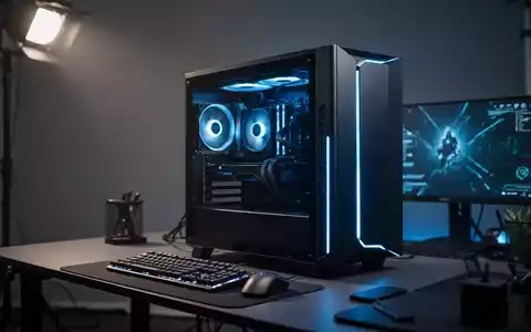 Modernes High-End-Gaming-PC-Setup mit eleganter blauer Beleuchtung auf einem sauberen Schreibtisch. - Foto: über boerse-global.de