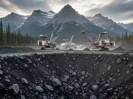 Moderne Bergbaustätte in einer bewaldeten Gebirgslandschaft mit Fokus auf mineralische Erdbodenstrukturen. - Foto: über boerse-global.de
