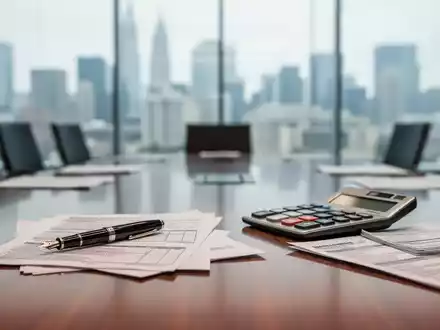 Ein moderner Konferenztisch mit Steuerunterlagen und einem Füllfederhalter in einer professionellen Büroumgebung. - Foto: über boerse-global.de