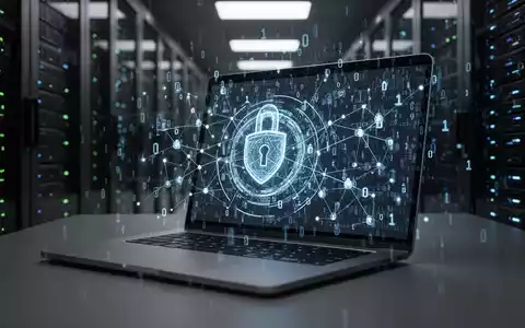 Digitale Darstellung von Cybersicherheitsbedrohungen mit leuchtendem Code und Datenextraktionskonzepten auf einem Laptop-Bildschirm. - Foto: über boerse-global.de
