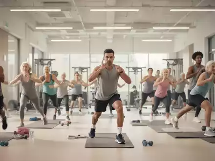 Menschen unterschiedlichen Alters bei einem Fitnesskurs in einem modernen kommunalen Sportzentrum. - Foto: über boerse-global.de