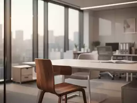 Ein leerer Schreibtisch in einer hellen, professionellen Arbeitsumgebung im Sozialwesen bei weichem Tageslicht. - Foto: über boerse-global.de