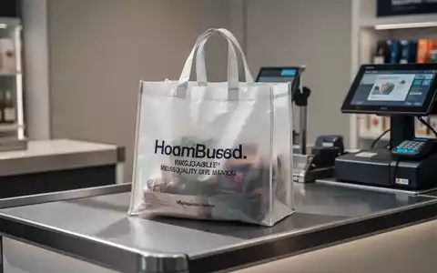 Eine stabile Mehrweg-Plastiktüte auf einem Kassentresen als Symbol für die neue rechtliche Einstufung als Verpackung. - Foto: über boerse-global.de