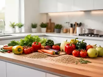 Frische Lebensmittel und gesundes Essen in einer professionellen, modernen Küche als Symbol für Ernährungsbildung. - Foto: über boerse-global.de