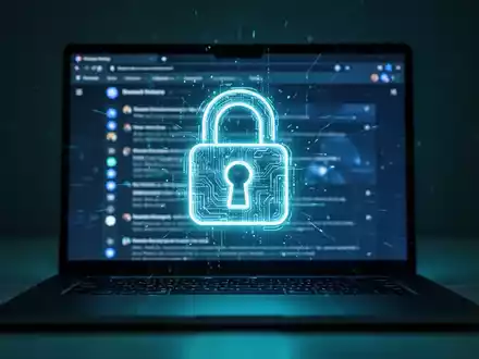 Leuchtendes digitales Schloss-Symbol auf einem Computerbildschirm, das eine Cybersicherheitslücke darstellt. - Foto: über boerse-global.de
