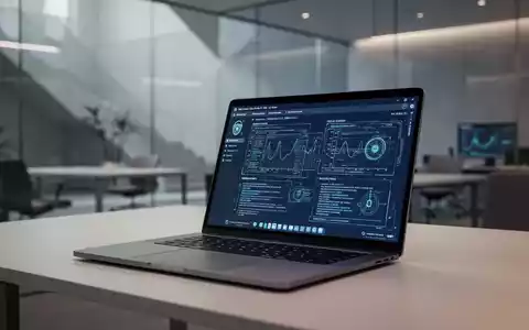 Moderner, minimalistischer Büroarbeitsplatz mit Laptop, der digitale Privatsphäre und professionelle Dokumentenbearbeitung repräsentiert. - Foto: über boerse-global.de