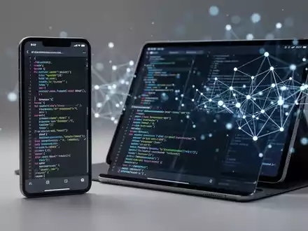 Ein Smartphone und Tablet mit modernen Software-Oberflächen und digitalen Verbindungen in einem professionellen Studio. - Foto: über boerse-global.de